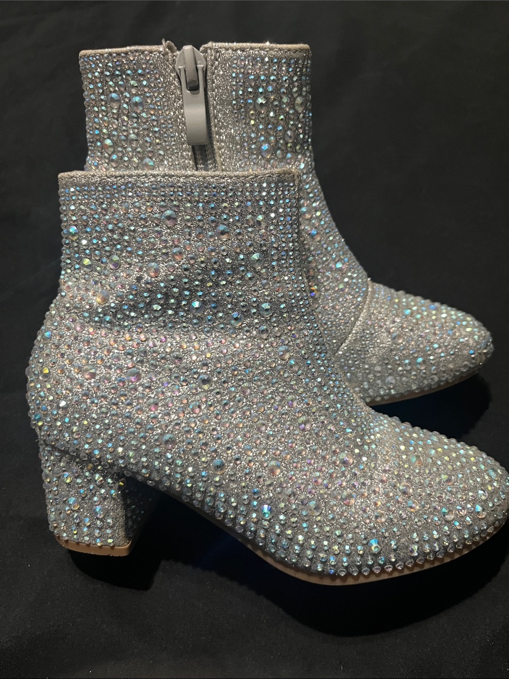 Link Kids Silver Crystal Embellished Ankle Boots
